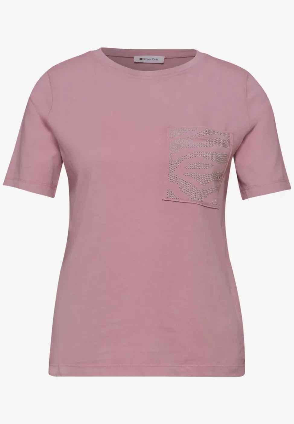 Shirt mit Rundhals und Schmucksteinen