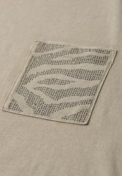 Shirt mit Rundhals und Schmucksteinen