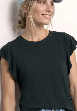 Shirt mit Rundhals und Volantärmeln