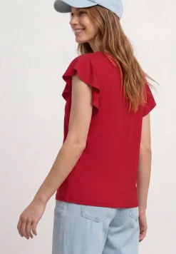 Shirt mit Rundhals und Volantärmeln