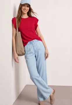 Shirt mit Rundhals und Volantärmeln
