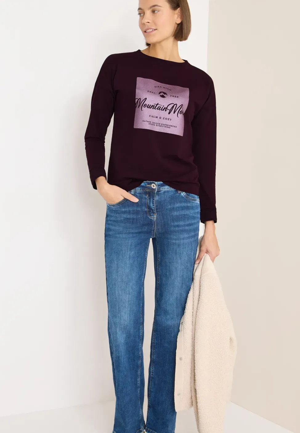 Shirt mit Satin Print
