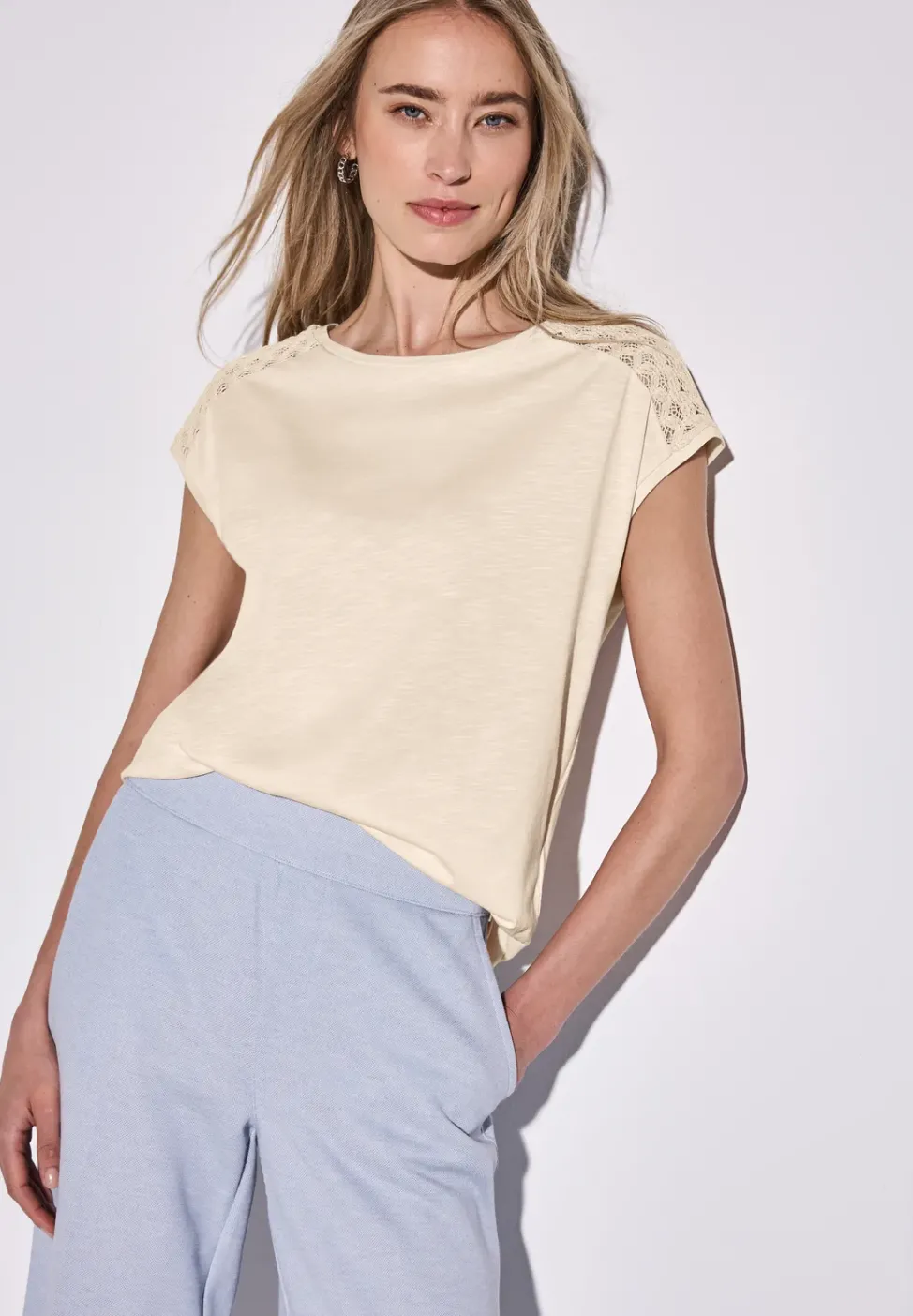 Shirt mit Spitzendetail