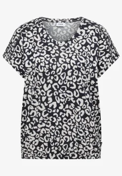 Shirt mit Spitzendetail und Leo-Print