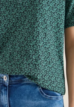 Shirt mit Split Neck und Print