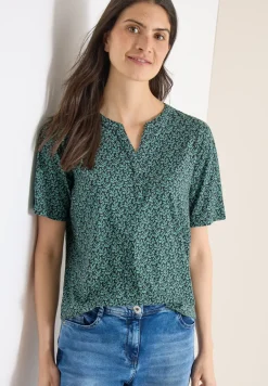 Shirt mit Split Neck und Print