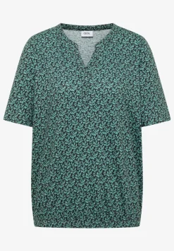 Shirt mit Split Neck und Print