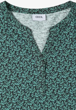 Shirt mit Split Neck und Print
