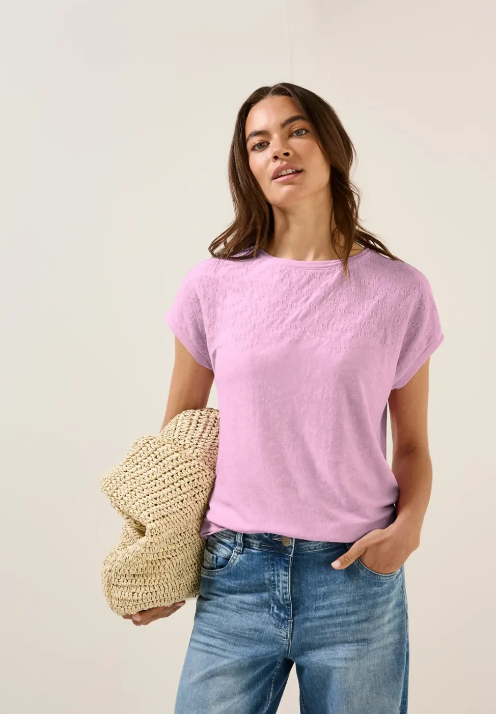 Shirt mit Stick-Muster