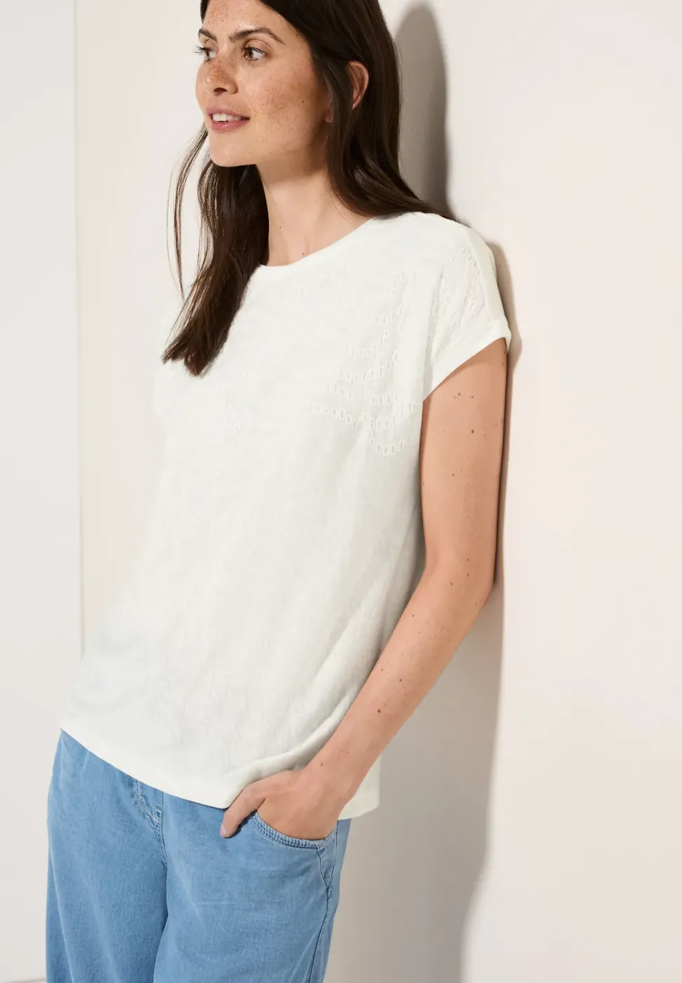 Shirt mit Stick-Muster
