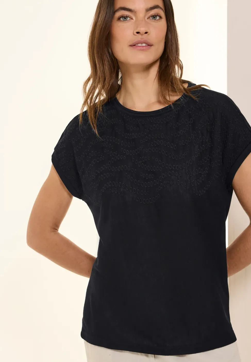 Shirt mit Stick-Muster