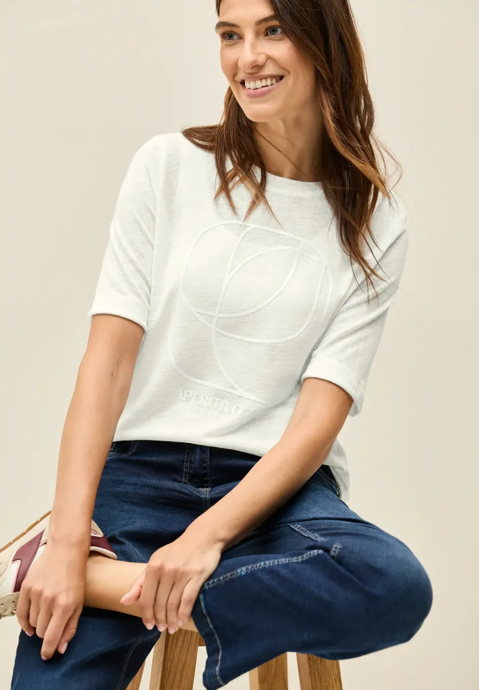 Shirt mit tonalem Print