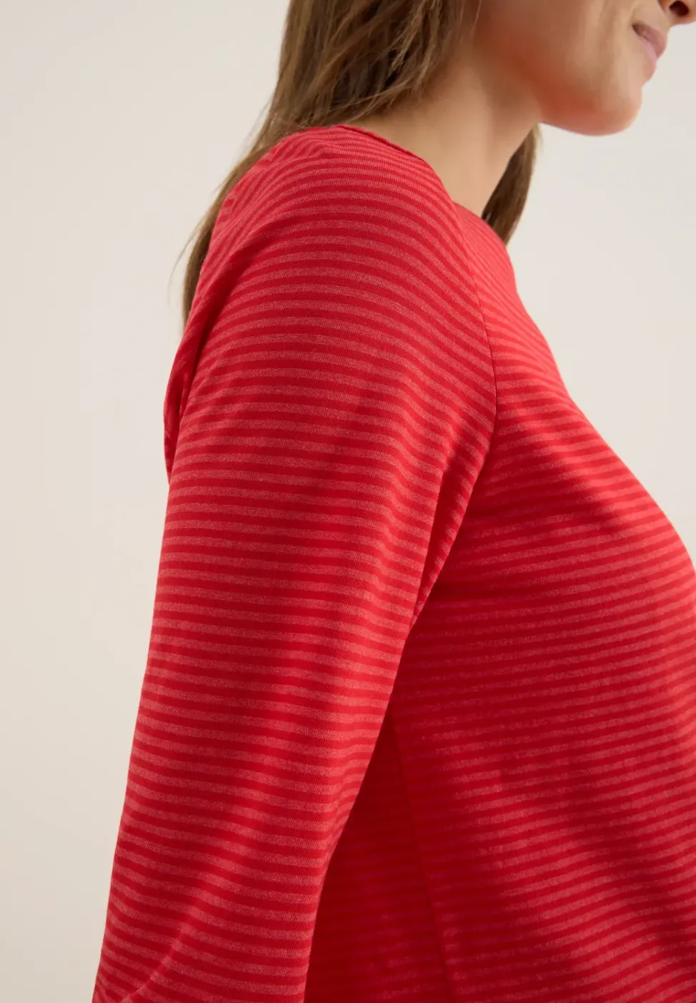Shirt mit tonalen Streifen