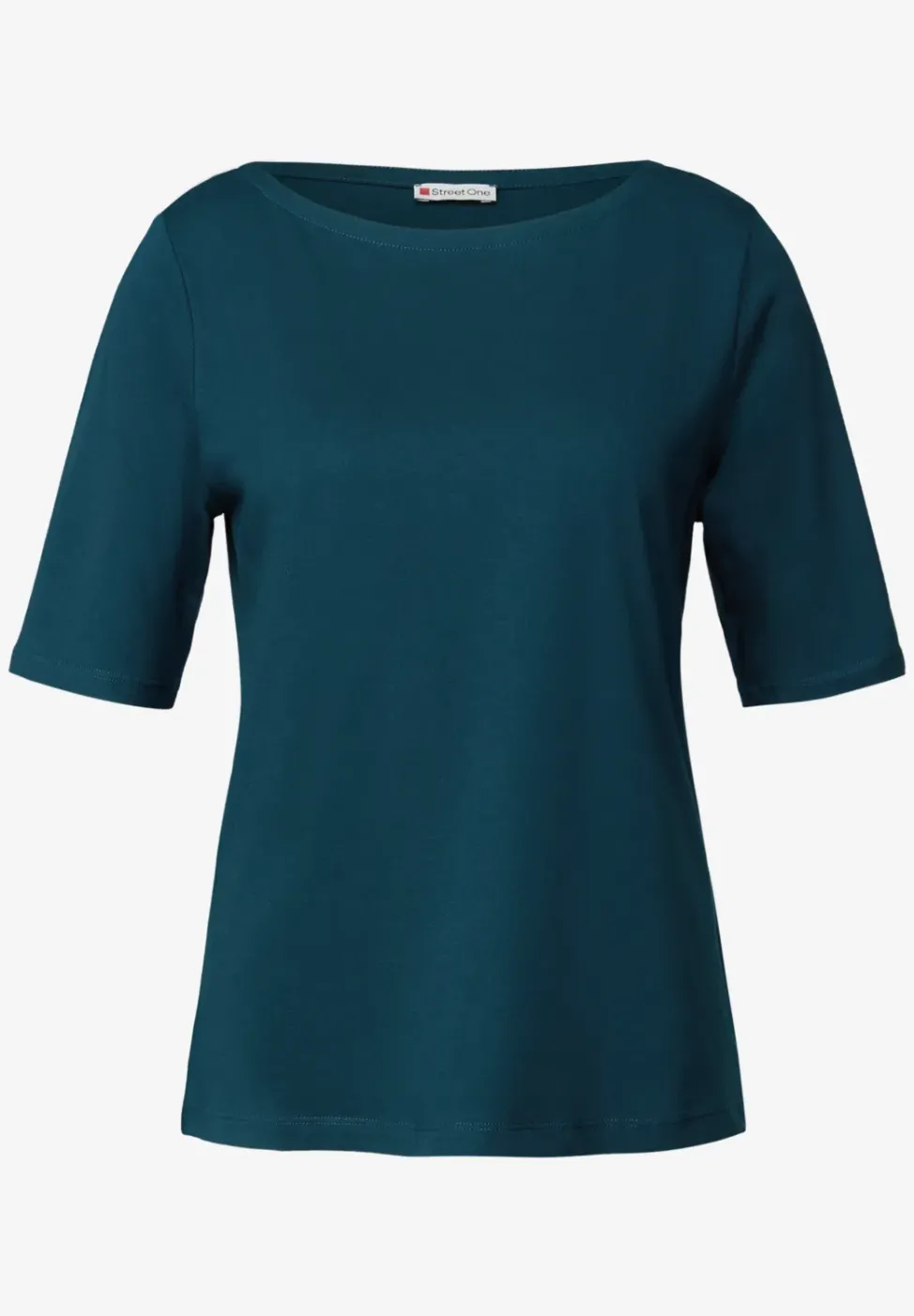 Shirt mit U-Boot-Ausschnitt