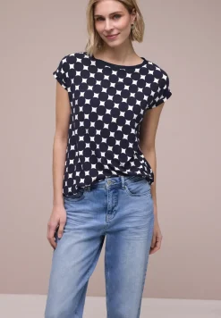 Shirt mit U-Boot-Ausschnitt und Print