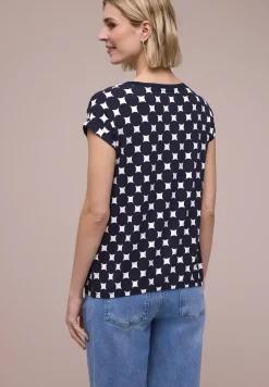 Shirt mit U-Boot-Ausschnitt und Print