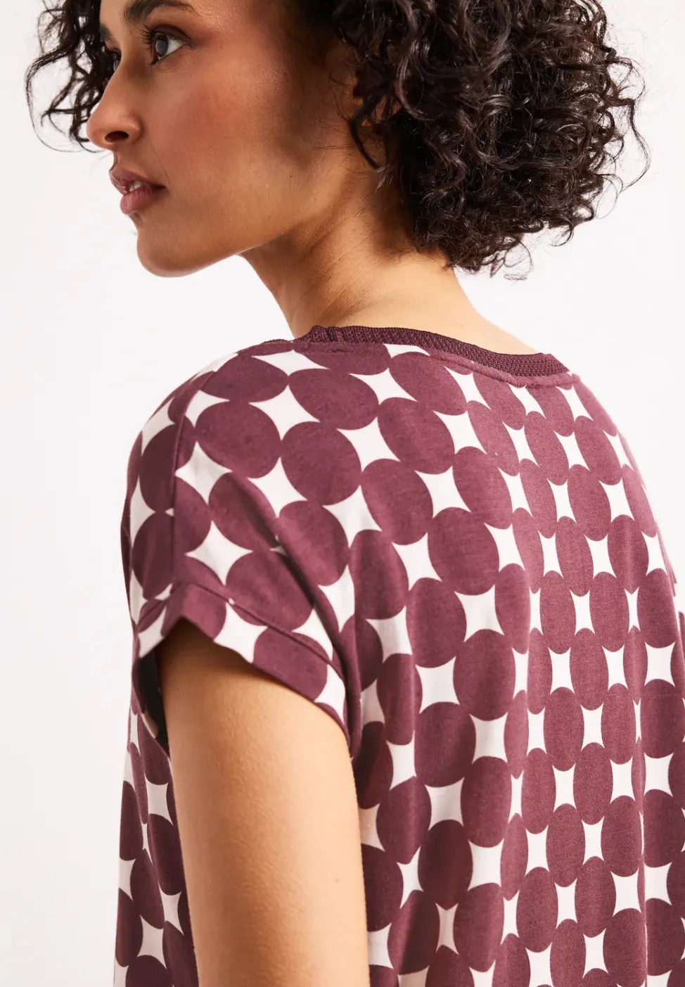 Shirt mit U-Boot-Ausschnitt und Print