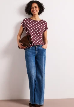 Shirt mit U-Boot-Ausschnitt und Print