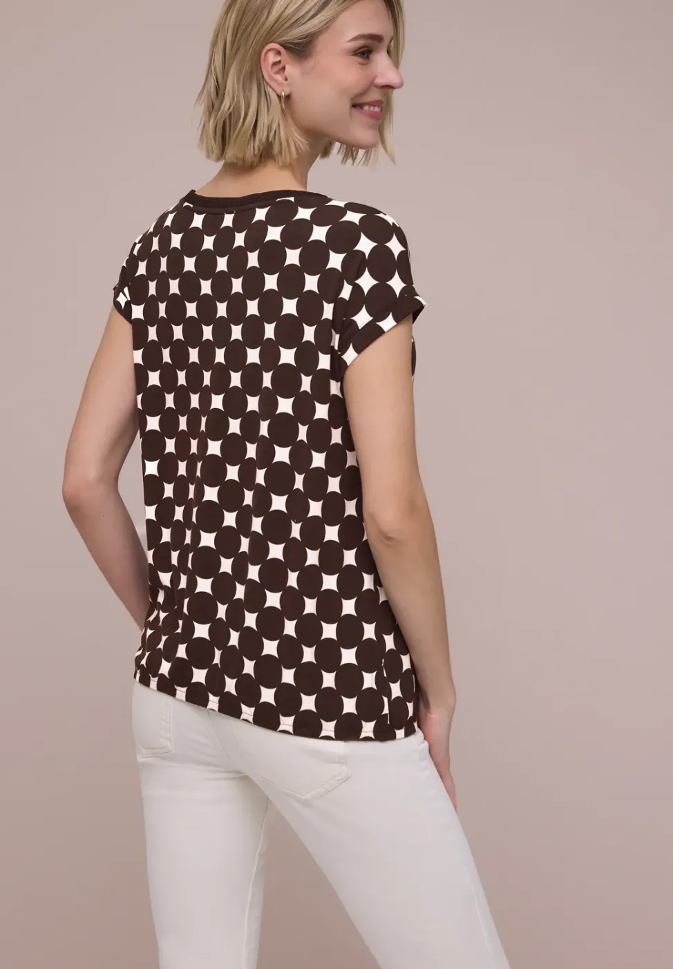 Shirt mit U-Boot-Ausschnitt und Print