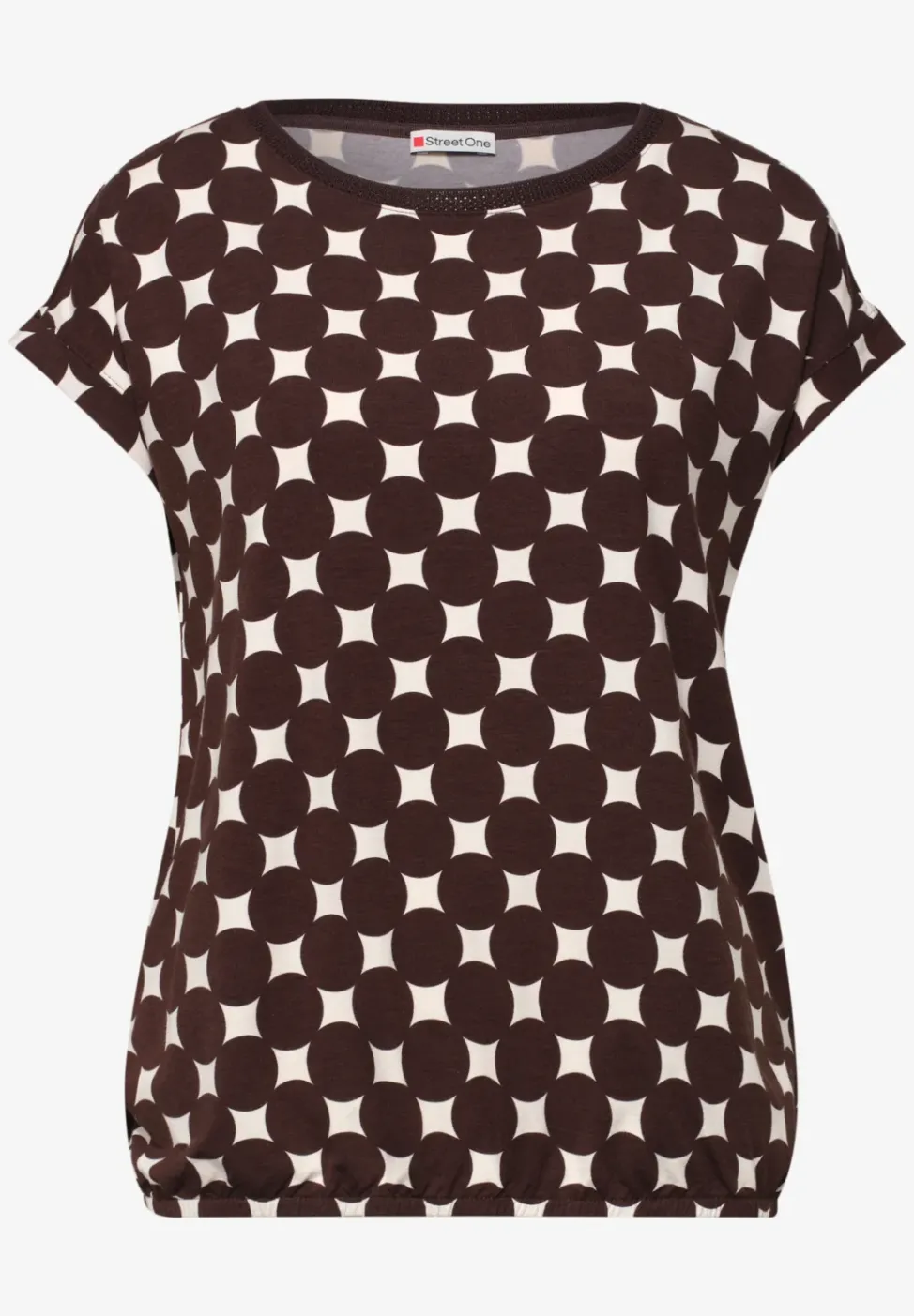 Shirt mit U-Boot-Ausschnitt und Print