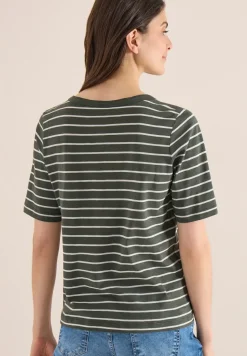 Shirt mit U-Boot-Ausschnitt und Streifen