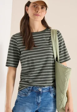 Shirt mit U-Boot-Ausschnitt und Streifen
