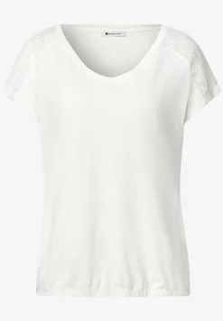 Shirt mit V-Neck und Crochet-Details