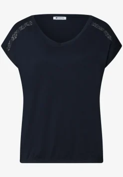 Shirt mit V-Neck und Crochet-Details