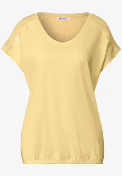 Shirt mit V-Neck und Crochet-Details