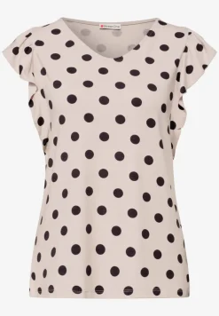 Shirt mit V-Neck und Volant-Ärmeln