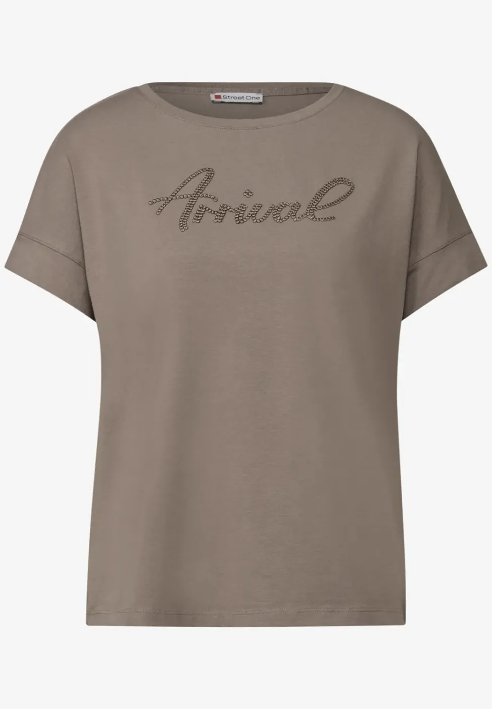 Shirt mit Wording-Stickerei