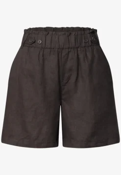 Shorts aus Leinen mit Paperbag-Bund
