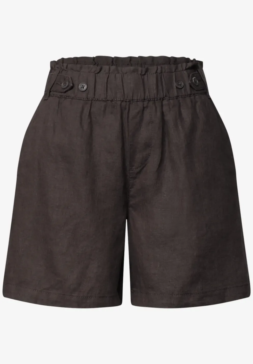 Shorts aus Leinen mit Paperbag-Bund