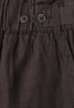 Shorts aus Leinen mit Paperbag-Bund