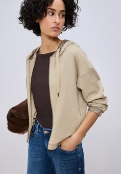 Silk-Look Hoodie Jacke