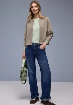 Silk-Look Jacke mit Zipper