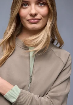 Silk-Look Jacke mit Zipper