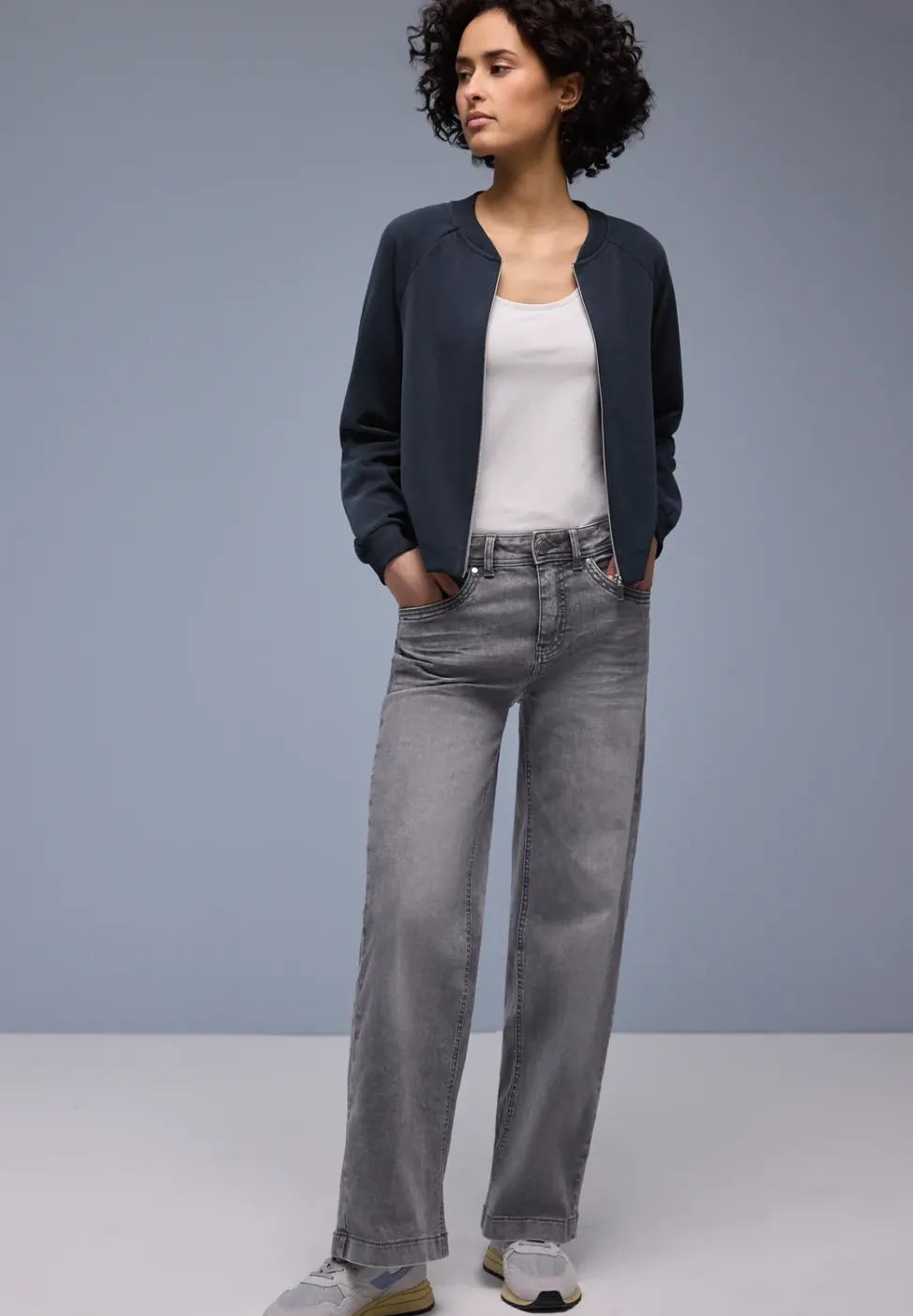 Silk-Look Jacke mit Zipper
