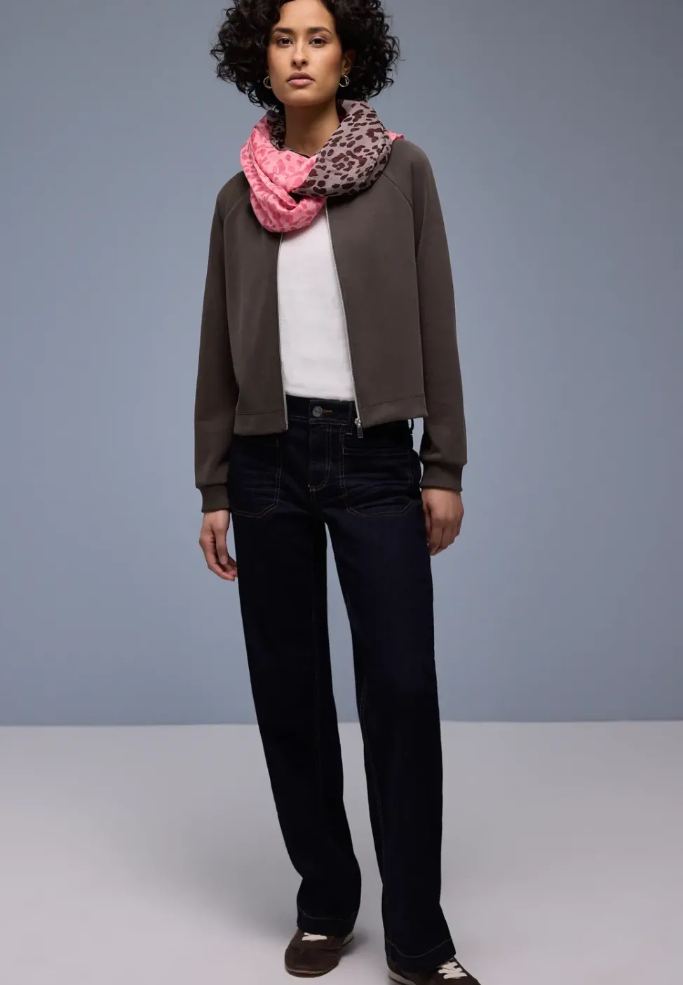Silk-Look Jacke mit Zipper
