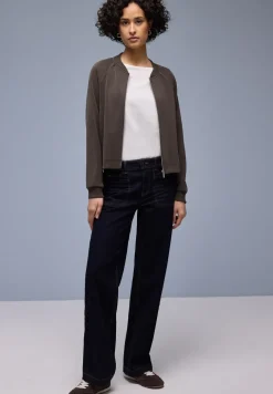 Silk-Look Jacke mit Zipper
