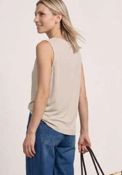 Silk-Look Top mit Wasserfall-Ausschnitt
