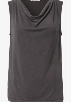 Silk-Look Top mit Wasserfall-Ausschnitt