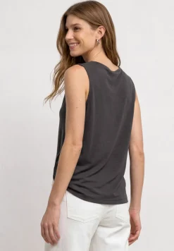 Silk-Look Top mit Wasserfall-Ausschnitt