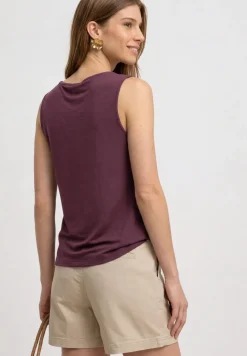 Silk-Look Top mit Wasserfall-Ausschnitt