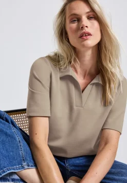 Silk-Look Poloshirt