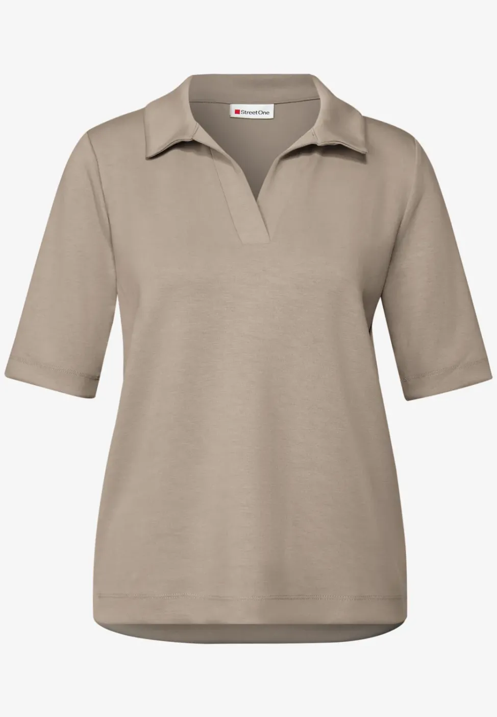 Silk-Look Poloshirt