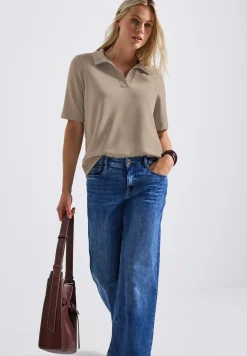 Silk-Look Poloshirt