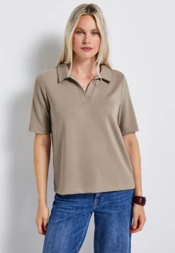 Silk-Look Poloshirt