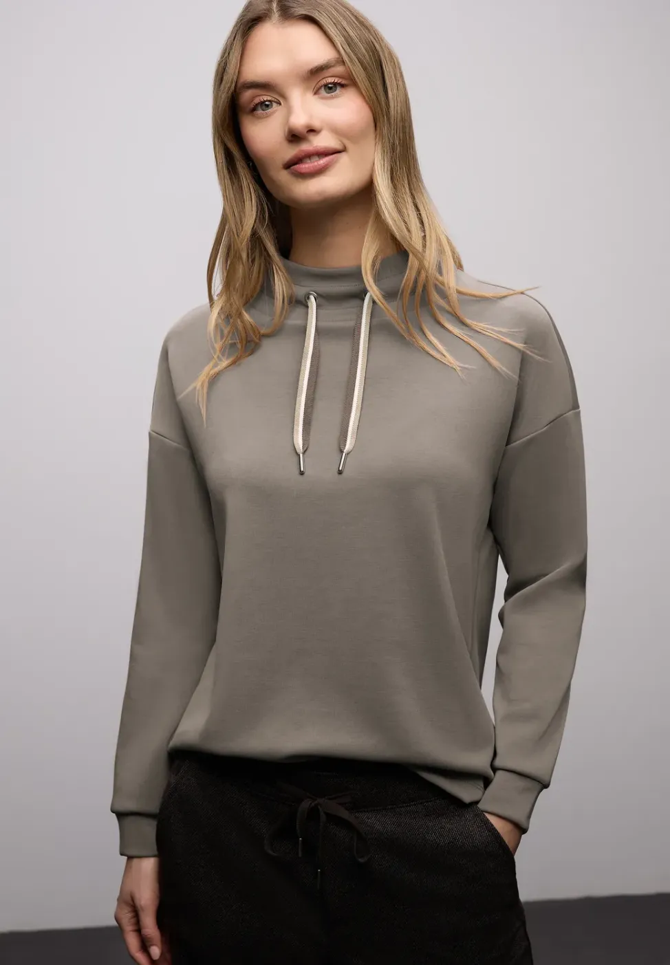Silk-Look Shirt in Unifarbe