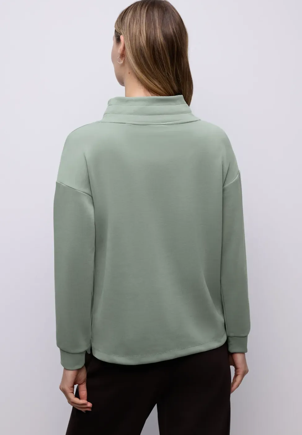 Silk-Look Shirt in Unifarbe